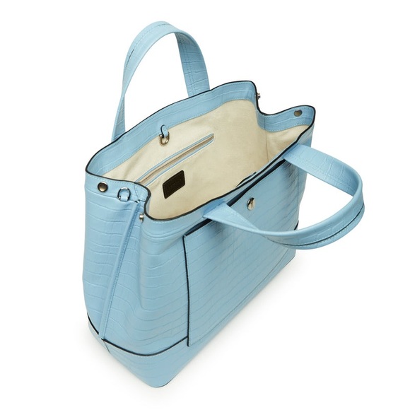 SALE🌻HAYWARD made in New York pyramid tote in blue embossed crocco ✨ - Picture 14 of 16